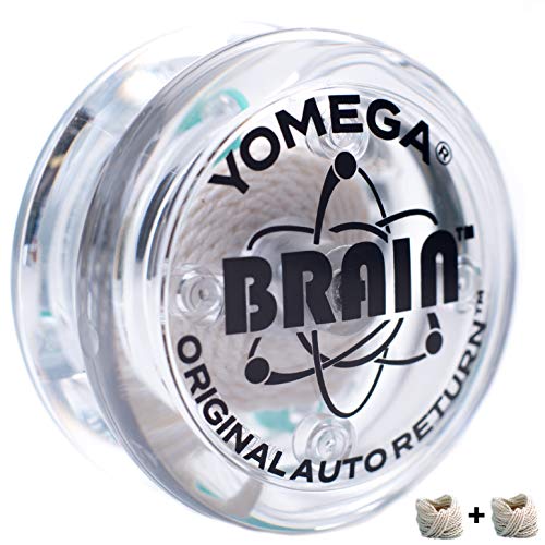 Product Cover Yomega The Original Brain - Professional Yoyo For Kids And Beginners, Responsive Auto Return Yo Yo Best For String Tricks + Extra 2 Strings & 3 Month Warranty (clear)