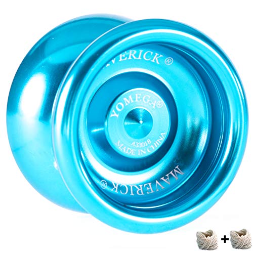 Product Cover Yomega Maverick - Professional Aluminum Metal Yoyo for Kids and Beginners with C Size Ball Bearing for Advanced yo yo Tricks and Responsive Return + Extra 2 Strings & 3 Month Warranty (Blue)
