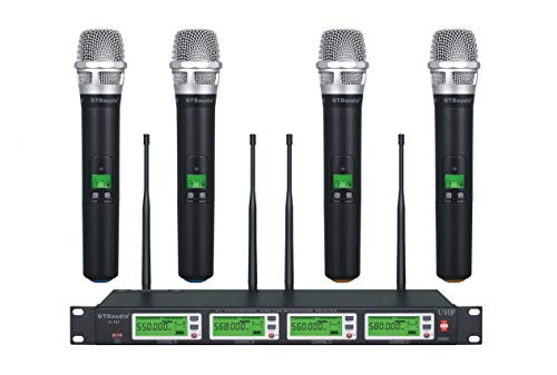 Product Cover GTD Audio 4x800 Selectable Frequency Channel UHF Diversity Wireless Handheld Microphone Mic System 787 (4 Hand held Mics)