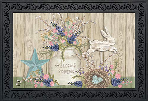 Product Cover Briarwood Lane Gifts of Spring Primitive Doormat Floral Mason Jar Indoor Outdoor 18