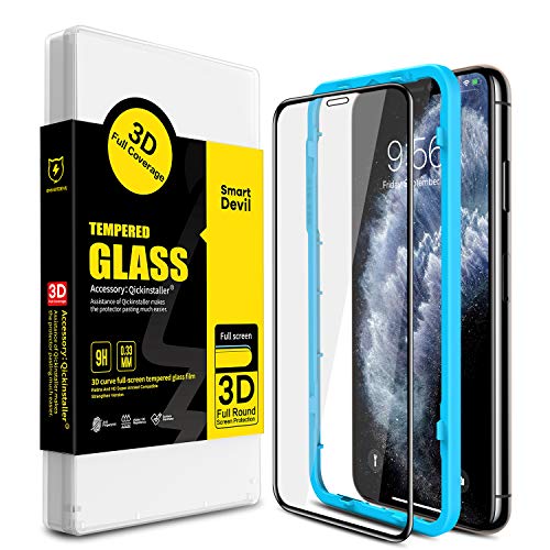 Product Cover SmartDevil Screen Protector for iPhone 11 Pro Max, iPhone Xs Max[Diamond Tempered Film] [Impact Absorb] [Anti-Fingerprint] High Resistance Rate Tempered Glass Compatible iPhone Xs Max 6.5 Inch