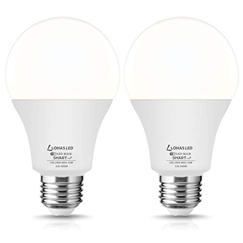 Product Cover Smart Light Bulbs, LOHAS A21 LED WiFi Light Bulbs Compatible with Alexa Google Home Assistant, Dimmable Daylight 5000K E26 10W Equivalent 75W, No Hub Required App&Voice Controlled, 980LM 2Pack