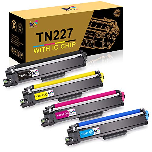 Product Cover ONLYU Compatible Toner Cartridge Replacement for Brother TN227 TN-227 TN227BK TN223 TN 227 for HL-L3210CW HL-L3230CDW HL-L3270CDW HL-L3290CDW MFC-L3710CW MFC-L3750CDW MFC-L3770CDW (4 Pack)