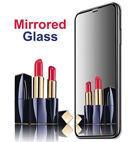 Product Cover [2 Pack] Mirror Screen Protector for iPhone XR, AIKIN iPhone XR Mirror Screen Protector Tempered Glass Case Friendly HD 9H Hardness Anti-Scratch Full Coverage Mirrored Steel Film 6.1