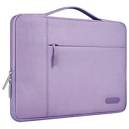 Product Cover MOSISO Laptop Sleeve Compatible with 13-13.3 inch MacBook Air, MacBook Pro, Notebook Computer, Polyester Multifunctional Briefcase Handbag Carrying Case Cover Bag, Light Purple