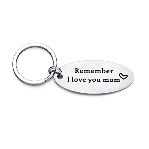 Product Cover Remember I Love You Mom Stainless Steel Letters Pendant Keychain Key Ring Gift - Silver GlobalDeal