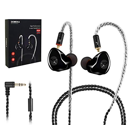 Product Cover in-Ear Monitors, [Newest Updated Version] Wired Earbuds Headphones/Earphones/Headset Dual Drivers with MMCX Detachable Cables, Noise-Isolating Sweatproof Earphones HiFi Stereo (Black,No Mic)