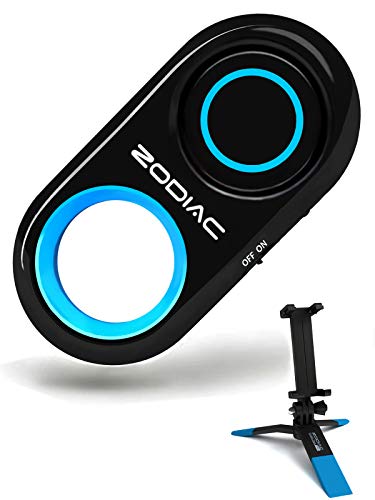 Product Cover Premium Bluetooth Selfie Remote Control Camera Shutter + Mini Tripod for iPhone, Samsung Galaxy, Android - Amazing HD Selfie Clicker for Photos Videos, 30ft Range (Powered by USA Technology) - Blue