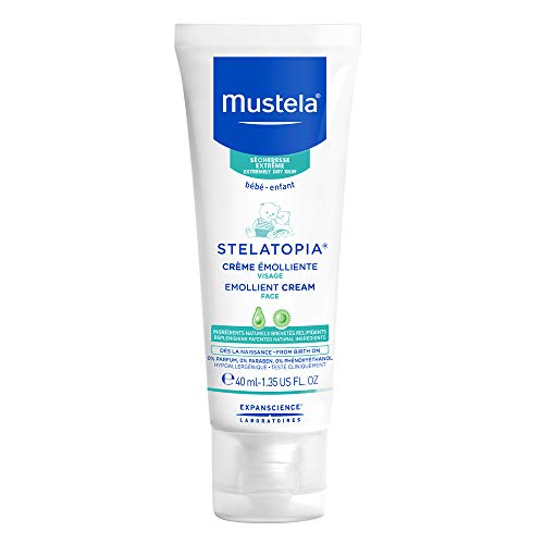 Product Cover Mustela Stelatopia Emollient Face Cream, for Eczema-Prone Baby Skin, Fragrance-Free, with Natural Avocado Perseose and Ceramides, 1.35 Ounce