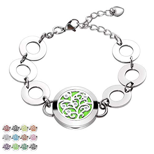 Product Cover RoyAroma Aromatherapy Essential Oil Diffuser Bracelet Stainless Steel Locket New Design Bracelet With 12PCS Felt Pads
