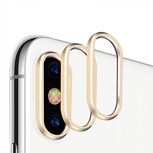 Product Cover Casetego iPhone Xs MAX/XS Camera Lens Protector, [3 Pack] Aluminum Alloy Lens Protective Ring Circle Metal Camera Lens Protector for Apple iPhone Xs MAX/XS (Gold)