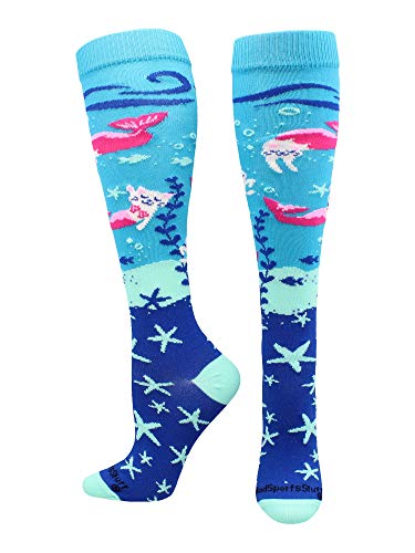 Product Cover MadSportsStuff Half Cat Half Mermaid - Purrmaid Athletic Over The Calf Socks