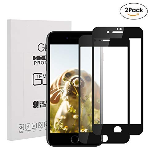Product Cover [2 Pack] iPhone 7 iPhone 8 Screen Protector Tempered Glass Film [Black]