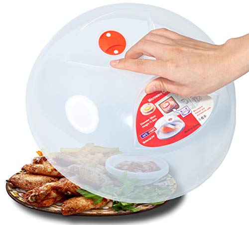 Product Cover Large Microwave Plate Cover Easy Grip Microwave Splatter Guard Lid With Steam Vent and BPA Free & 11.5 Inch, Dishwasher Safe