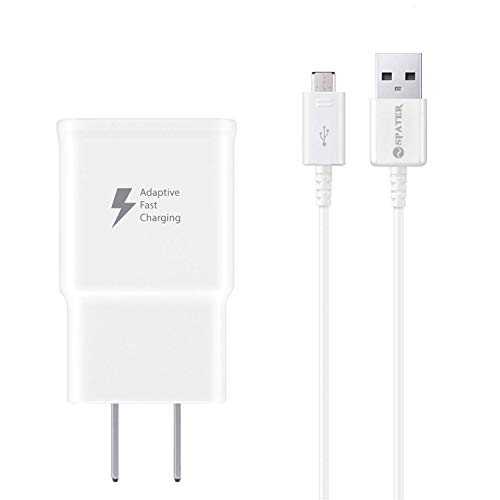 Product Cover Galaxy S7 Adaptive Fast Charging Wall Charger Kit Set with Micro 2.0 USB Cable, Compatible with Samsung Galaxy S7/Edge/S6/Note5/4/S3 (White)