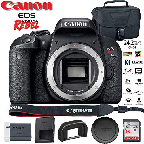 Product Cover Canon EOS Rebel T7i DSLR Camera (1894C001) (Kit Box) USA Model with DSLR EOS Bag and 16GB Memory Card - Starter Set