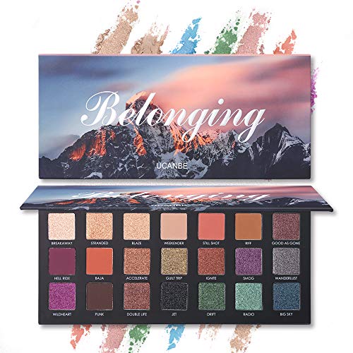 Product Cover UCANBE 21 Colors High Pigmented Eyeshadow Palette Shimmer Matte Glitter Metallic Creamy Shades Long Lasting Blendable Eye Shadow Pallet (Belonging Palette)
