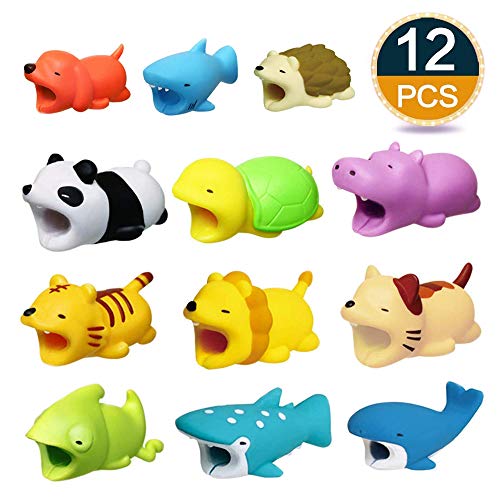 Product Cover Cable Animal Bite Protector Compatible Mobile Phone line Cable Charging Cord Saver, Cute Creature Bites Cables Charger Protector Accessory (12 Pack)
