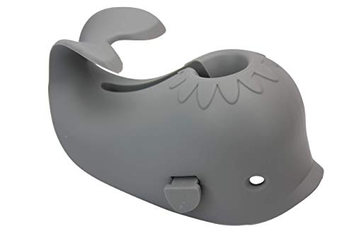 Product Cover Bath Spout Cover for Bathtub - Faucet Baby Covers Protects Baby During Bathing Time While Being Fun. Cute Soft Whale Making for Enjoyable Safe Baths Your Child Will Love. (1 Pack, Grey)