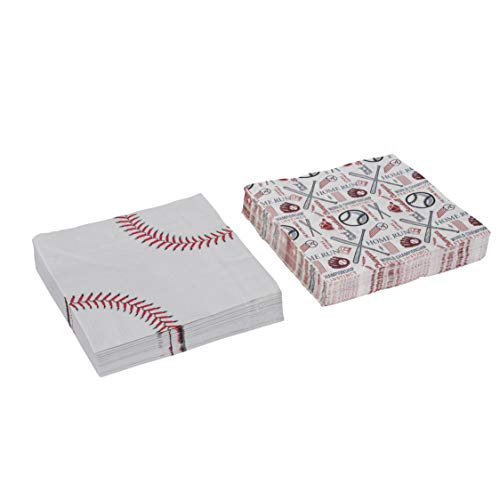 Product Cover Baseball Theme Napkins Tableware -Birthday Party Supplies Perfect for Game Day, Tailgating, Sports Events, Family Dinner and Birthday Parties (80 Pack)