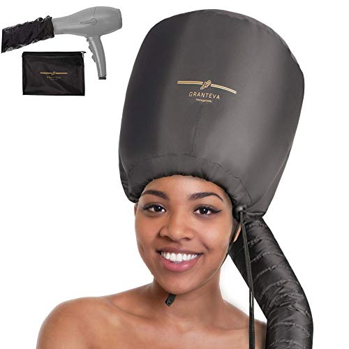 Product Cover Bonnet Hood Hair Dryer Attachment by Granteva - Relax, Speeds Up Drying Time at Home, Easy to Use for Styling, Curling and Deep Conditioning - Soft, Adjustable, Fits to All Small or Big Heads, Rollers