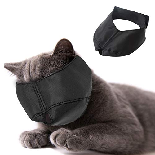 Product Cover Beikal Muzzle for Cat Grooming, Nylon Cat Muzzles Face Mask, Pet Groomer Helpers Tools, Preventing Scratches and Anti-Biting (L)
