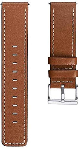 Product Cover ACUTAS Luxury Leather Bracelet Strap for Fitbit Versa Smart Watch Strap (Brown)