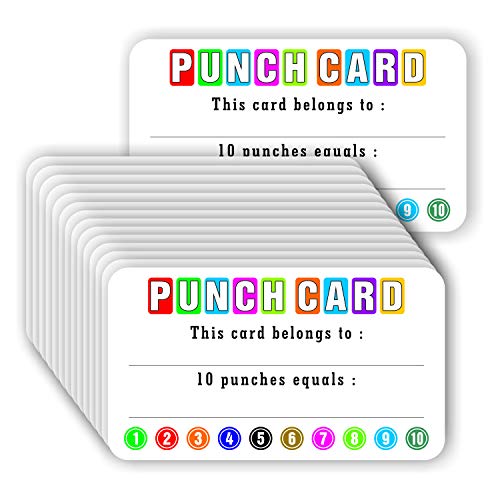 Product Cover Punch Cards (Pack of 100) Incentive Loyalty Reward Card for Classroom Business Kids Behavior Students Teachers - 3.5