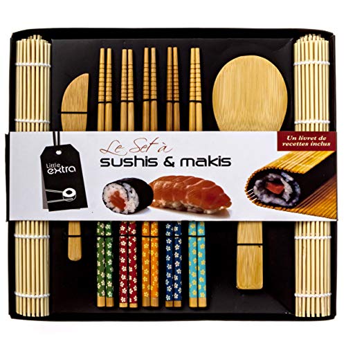 Product Cover Soeos Beginner Sushi Making Kit, Bamboo Sushi Kit,Included 2 Rolling Mats - 5 Pairs Chopsticks - Paddle - Spreader