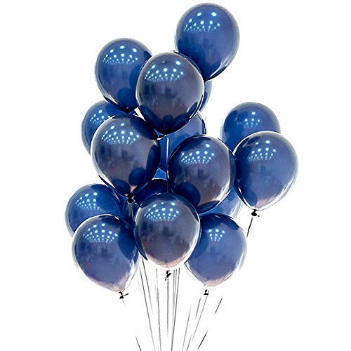 Product Cover Blue Balloons 12 inch 50pcs Latex Navy Blue Balloons Kids Birthday Party Balloons Helium Balloons