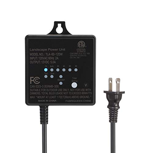 Product Cover DEWENWILS 60W Outdoor Low Voltage Transformer with Timer and Photocell Light Sensor, 120V AC to 12V DC, Weatherproof, Specially for LED Landscape Lighting, Spotlight, Pathway Light, ETL Listed
