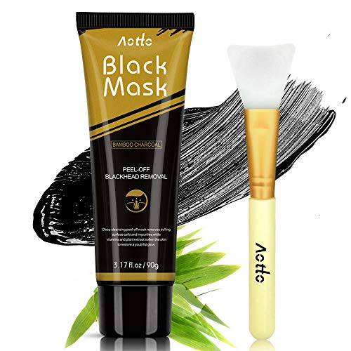 Product Cover Blackhead Remover Mask Deep Cleansing Charcoal Black Mask Peel-Off Facial Mask for All Skin Types with Brush