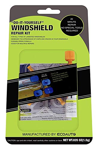Product Cover EcoAuto Windshield Repair Tool Kit to Fix Auto Broken Glass - Professional Large Crack Repair Tool Kit for Crack or Small Chip Scratch