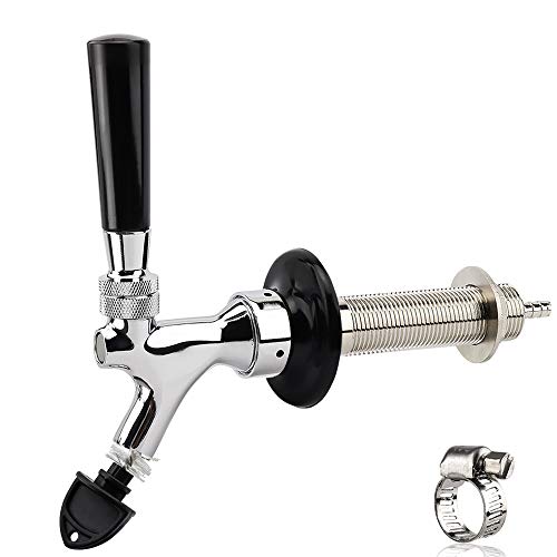 Product Cover OneBom Beer Faucet with Nipple 4'' Shank Assembly,3/16''I.D. Bore for Keg Fridge Keezer (4'' Shank)