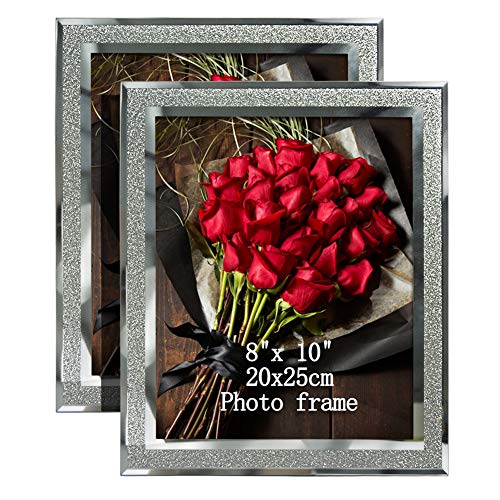 Product Cover Artsay 8x10 Picture Frames Sparkle Glass Photo Frame, Freestanding, 8 x 10 inch, 2 Pack