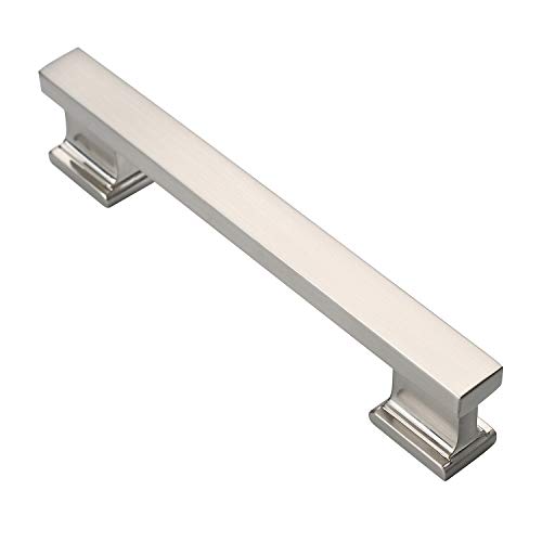 Product Cover Alzassbg AL3061SN Brushed Satin Nickel, 5 Inch(128mm) Hole Centers Cabinet Hardware Modern Drawer Handles Pulls 10 Pack