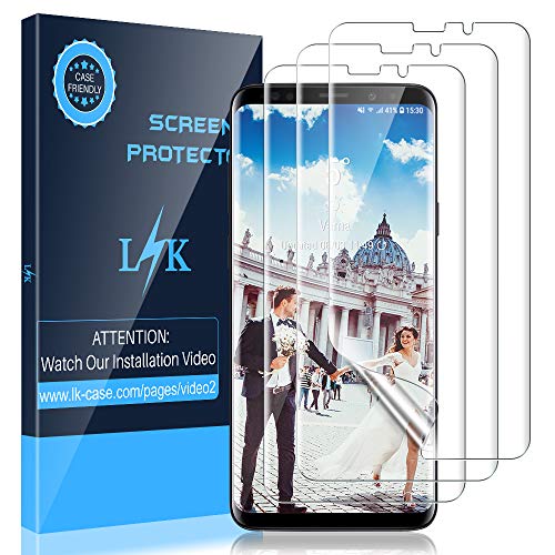 Product Cover LK [3 Pack] Screen Protector for Samsung Galaxy S9, [Flexible Film] HD Clear Bubble Free with Lifetime Replacement Warranty