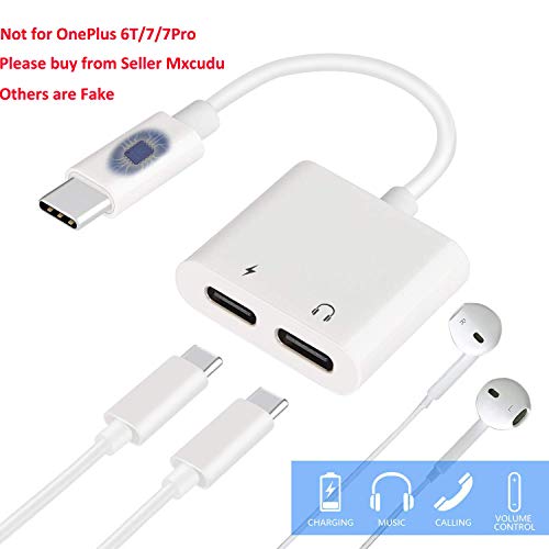 Product Cover USB C Headphone Jack Adapter, Mxcudu 2 in 1 USB C Male to USB C Audio&Charging Converter Adapter and USB C Earphone Dongle Compatible with Google Pixel 4/3XL, Galaxy Note 10/10+ and More(White)