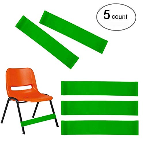 Product Cover (Set of 5) Natural Latex Stretch Chair Bands ,Workout ADHD ADD SPD Autism Sensory Needs & Stretch Foot Band for Chairs by Rehab or Physical Therapy