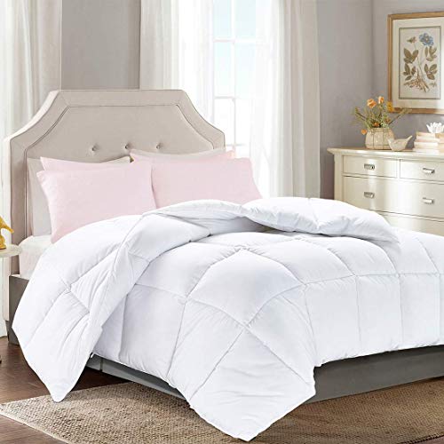 Product Cover Brermer Soft Queen Goose Down Alternative Comforter, All Seasons Puffy Warm Duvet Insert with 8 Corner Tabs, Luxury Reversible Hotel Collection, 88