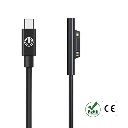 Product Cover J-Go Tech Original Surface Connect To USB-C Charging Cable 15V/3A with CE and ROHS Safety Certificates (For Microsoft Surface Pro 3/4/5/6/7 Surface Book 1 Surface Go Surface Laptop 1/2/3)