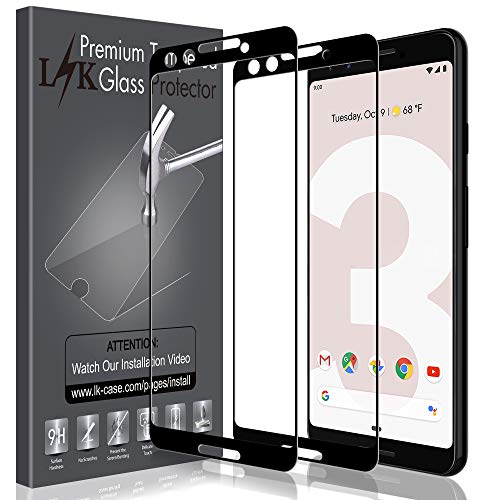 Product Cover LK [2 Pack] Screen Protector for Google Pixel 3 Tempered Glass 9H Hardness Case Friendly Bubble Free