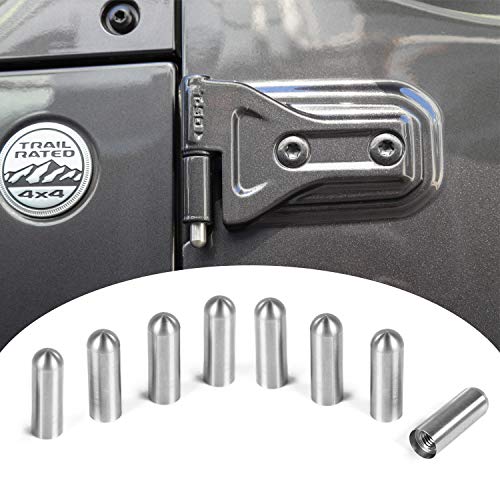 Product Cover for Jeep Door Hinge Pin Bolts Guides Liners for 2007-2019 Jeep Wrangler JK JL 8 PCS