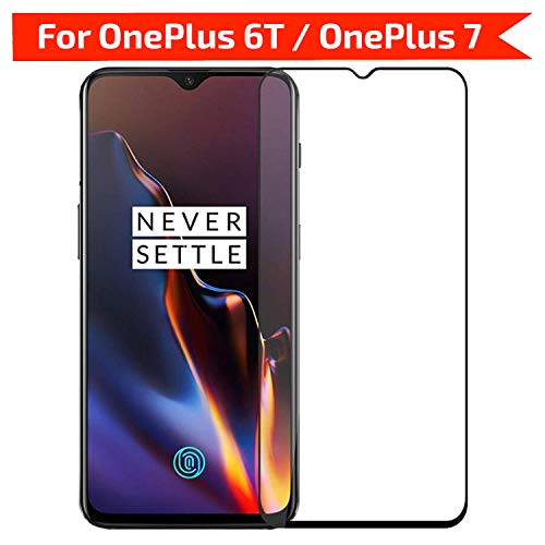 Product Cover POPIO Tempered Glass for OnePlus 6T / OnePlus 7 (Black) Edge to Edge Full Screen Coverage with easy installation kit