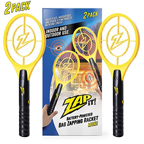 Product Cover ZAP IT! Bug Zapper - Battery Powered (2xAA) Mosquito, Fly Killer and Bug Zapper Racket - 4,000 Volt - Safe to Touch (Mini Twin Pack)