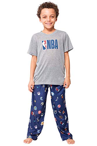 Product Cover Ultra Game NBA Multi-Team Boys 2 Piece Pjs Lounge Pants & Tee Set, Navy, (14-16) Youth Boys X-Large