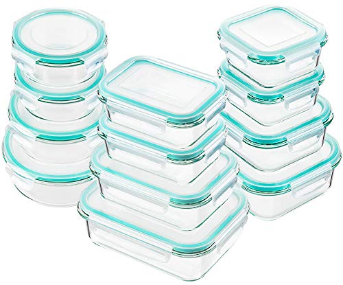 Product Cover Bayco Glass Food Storage Containers with Lids, [24 Piece] Glass Meal Prep Containers, Airtight Glass Bento Boxes, BPA-Free & FDA Approved & Leak Proof (12 lids & 12 Containers)