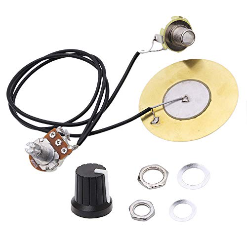 Product Cover Onown Pickup Wiring Kit PIckup Piezo 50mm Sensitive Transducer Pickups Prewired Amplifier with 6.35mm Output Jack for Cigar Box Guitars and Acoustic Instruments