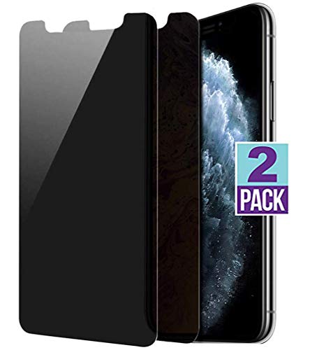 Product Cover HXL Privacy Screen Protector, for iPhone 11 Pro Max iPhone Xs Max, Anti-Spy Tempered Glass, 3D Touch, Easy Install (6.5 inch 2Packs)