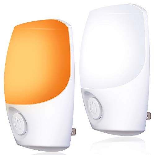 Product Cover Emotionlite Plug Dual Color Temperature LED Night Lights, Dusk to Dawn Sensor, 3 Mode (Amber/Daylight/Off) Switched, for Kids Room, Bedroom, UL Listed, 2 Pack, 2 Count